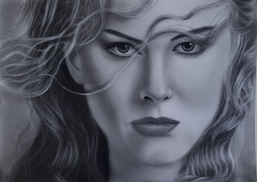 تابلو سیاه قلم هایپر رئال